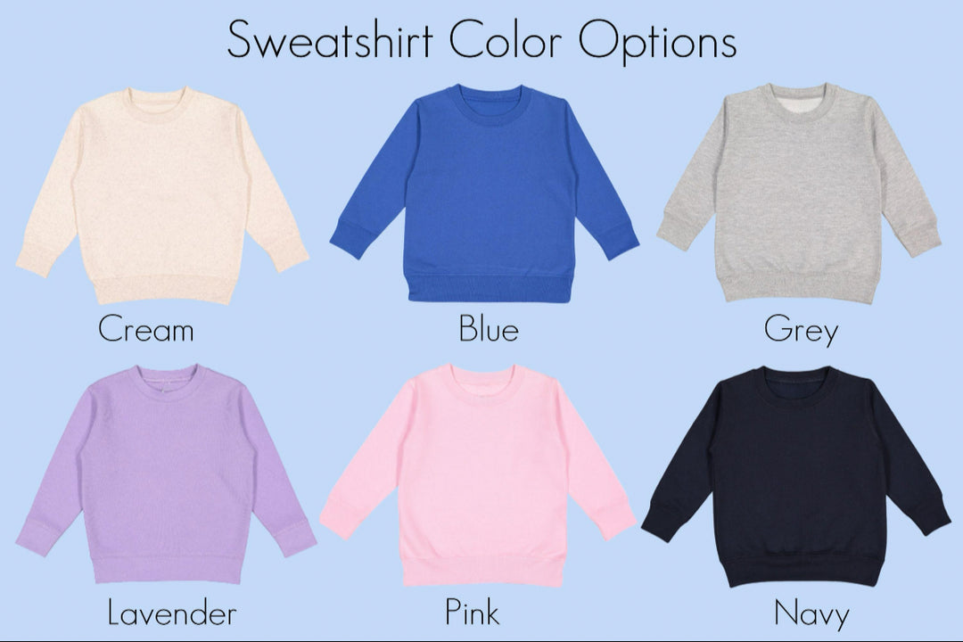 Rainbow Name Block Print Hand Embroidered - Sweatshirt