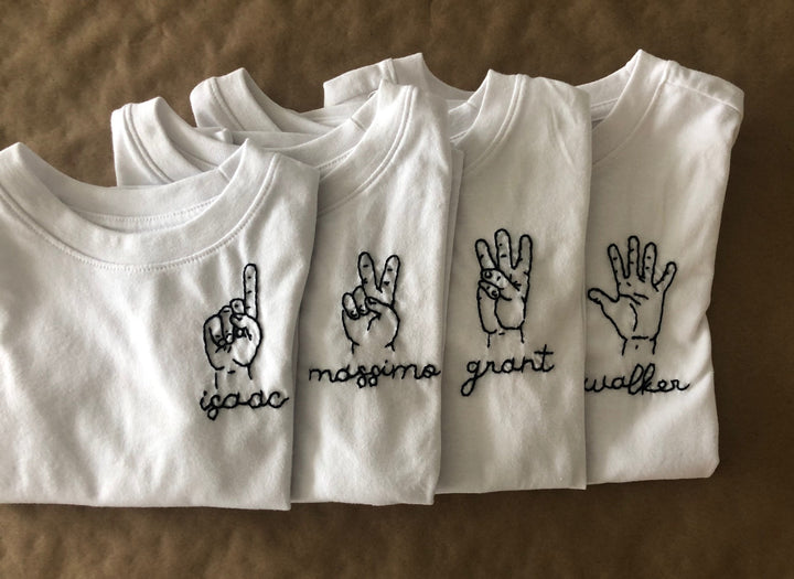 This Many, Happy Birthday Hand Embroidered Shirt for Kids